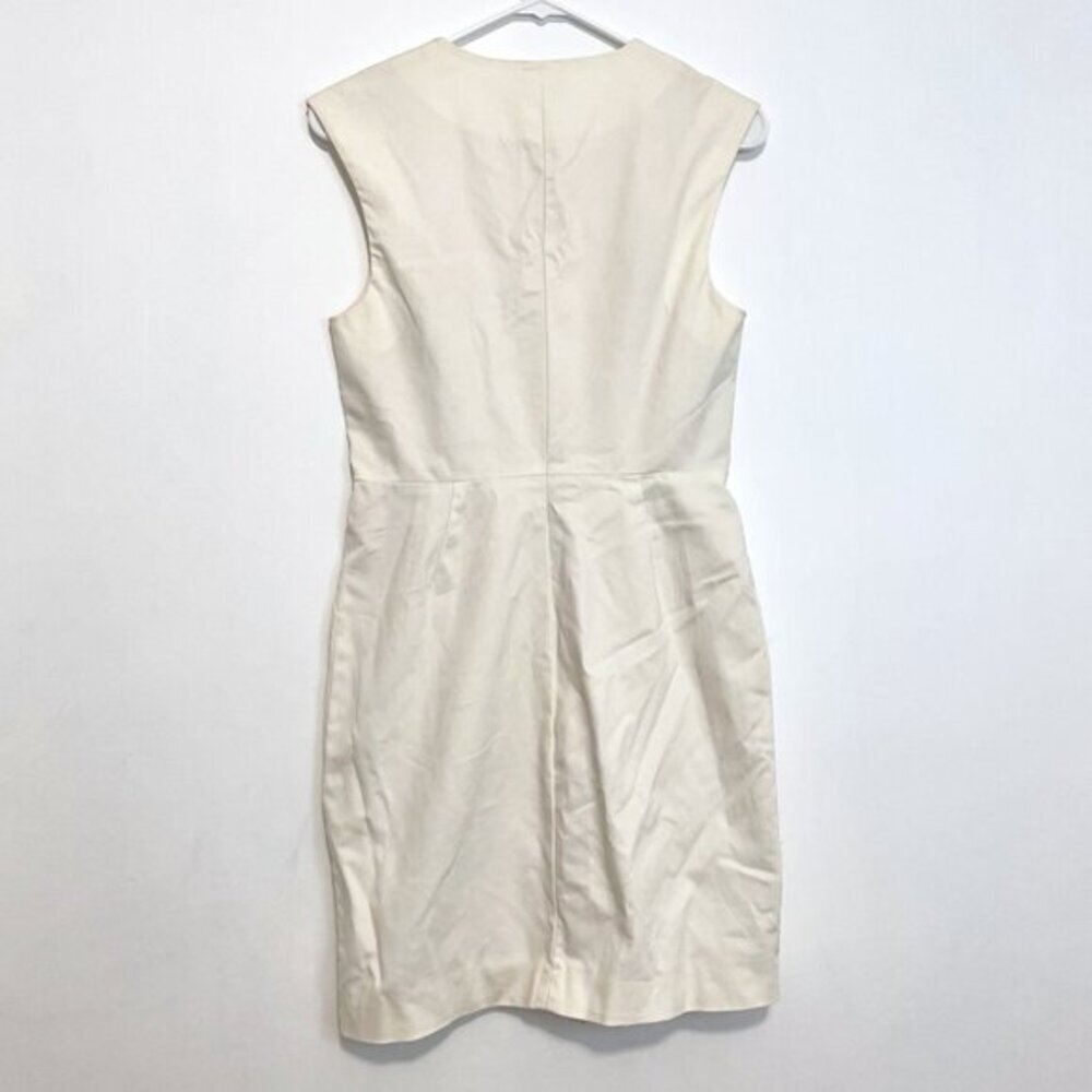 KATE SPADE Saturday Let's Make Contact V-Neck Zip Front Dress Cream Ivory Sheath - Picture 11 of 16